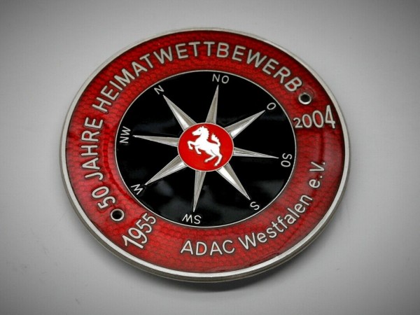German Badge ADAC Rally Westfalen Plaque Porsche Mercedes VW Beetle BMW #64
