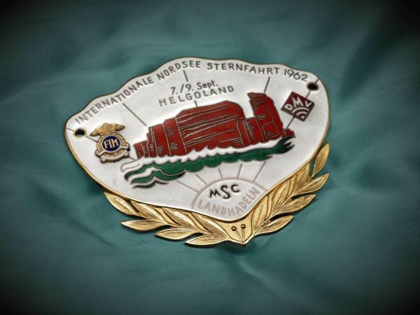 Old DMV Badge Emblem North Sea Island Helgoland 1962 Porsche Mercedes VW #391
