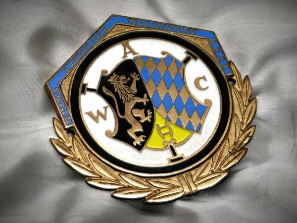 Old German badge 1954 ADAC WAC Heidelberg car plaque Porsche Mercedes VW #394