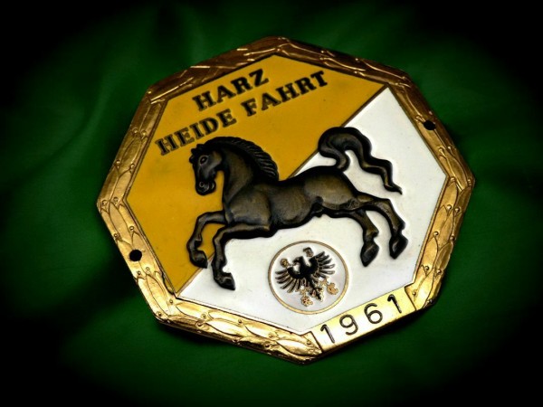 Old German Badge 1961 ADAC Plakette plaque emblem Harz Heide Rally DKW VW #419