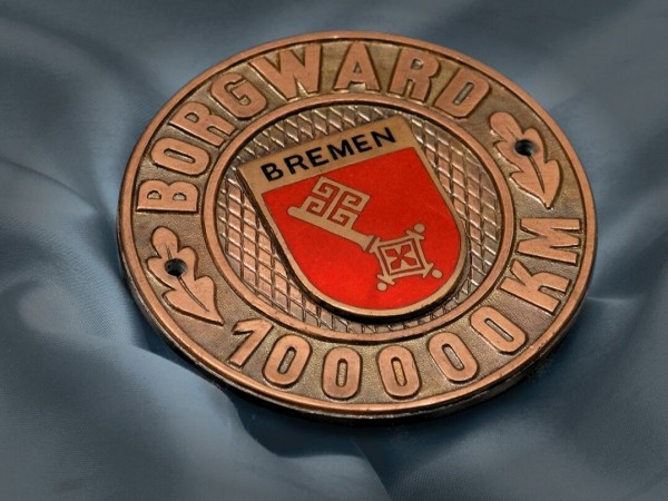 German Borgward Bremen Badge 100000 KM Plakette Plaque Emblem Isabella #453