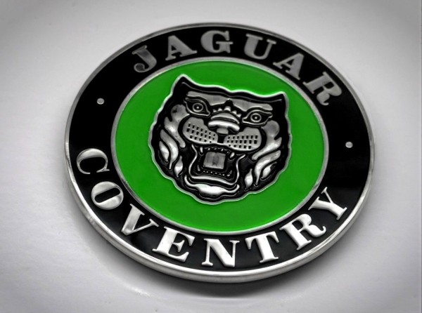 Jaguar Coventry Badge Plakette Kühlergrill Emblem XK MK ETyp XJ 420 SS100