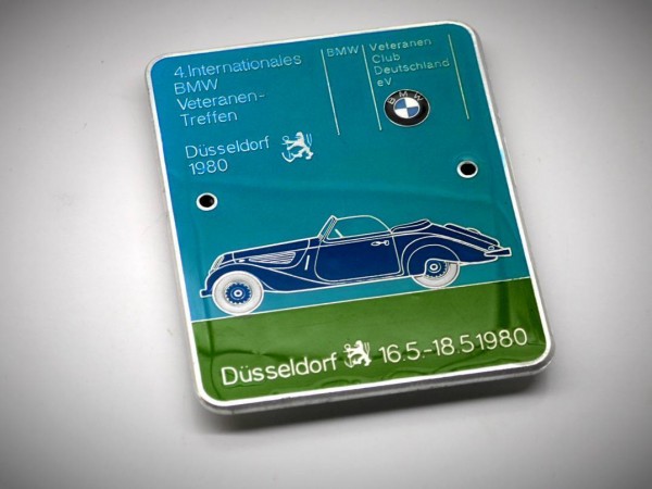Details zu German BMW Badge 1980 Duesseldorf Plaque Plakette Dixi 328 Isetta 502 R50