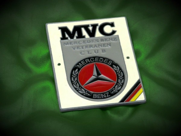 Details zu Mercedes Benz Badge German MVC Club Plakette grille plaque emblem 343