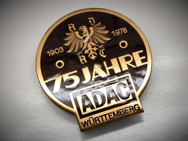 Old German ADAC Würtemberg Badge 1976 Plakette Porsche Mercedes BMW VW # 300
