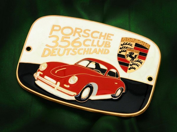 Details zu Old Porsche Badge German Plakette 356 Club Deutschland Speedster #404