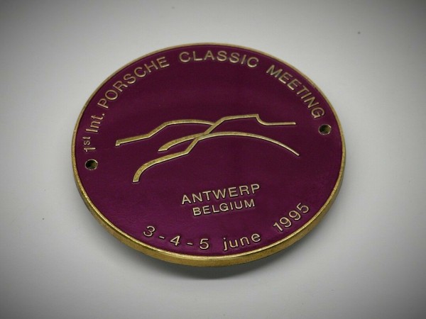 Vintage Porsche Meeting Badge 1995 Grille Plaque 550 356 911 914 Antwerp #231