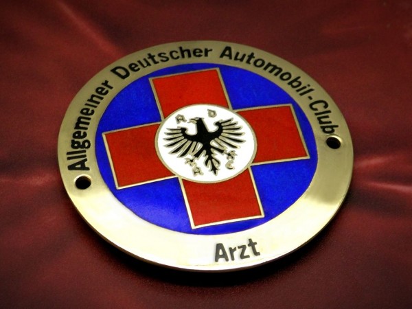 Old German ADAC Member Badge Doctor Plaque Classic Porsche Mercedes Grille #280