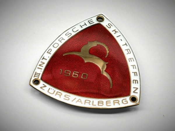 Vintage Arlberg Porsche Plakette 1960 Grille Badge 550 356 911 Tyrol Austria #450