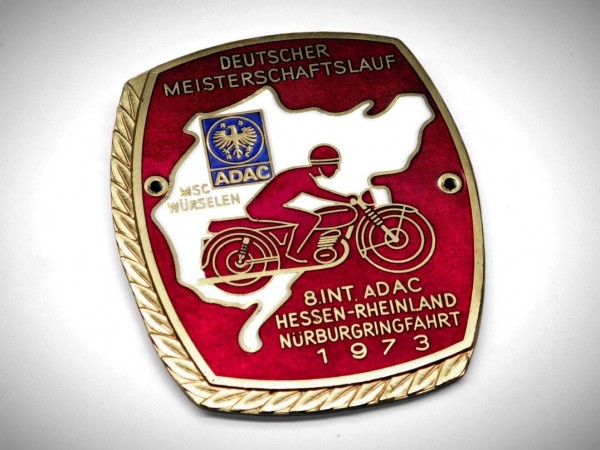 Old German ADAC badge Nürburgring 1973 Plakette plaque emblem Würselen BMW #267