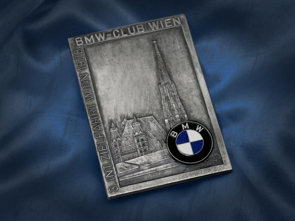 Old BMW badge plaque Plakette emblem Rally & meeting Wien 1978 # 184