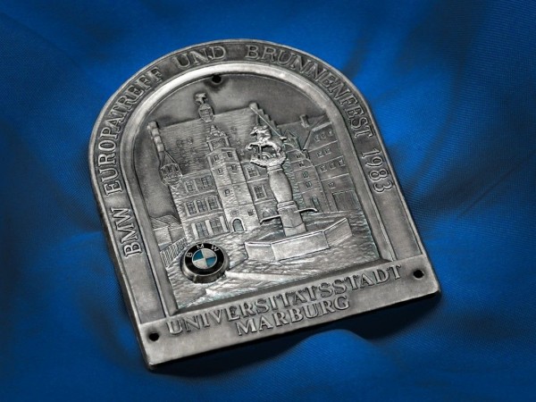 Old BMW badge plaque Plakette Europe emblem meeting Marburg 1983 #107