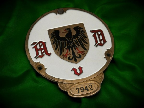 AvD badge Plakette old German grille plaque 1921 Mercedes Horch Maybach #431