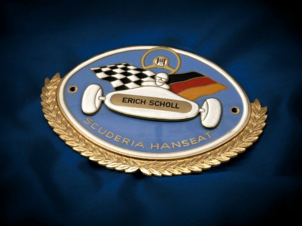 Old German badge Scuderia Hanseat Hamburg 1958 Plakette plaque Porsche Alfa #393