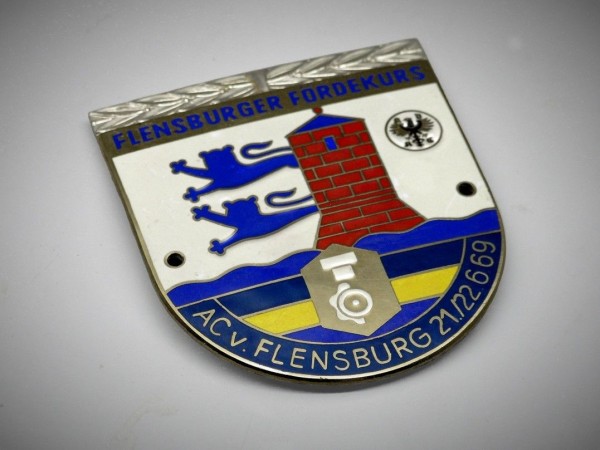 Old German Badge Flensburg Plakette plaque emblem 1969 Mercedes BMW VW #362