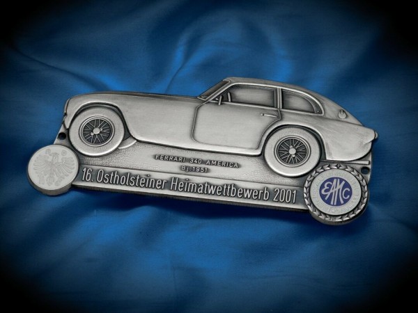 Details zu German ADAC Badge Plakette grille plaque emblen Ferrari Baltic sea rally #409