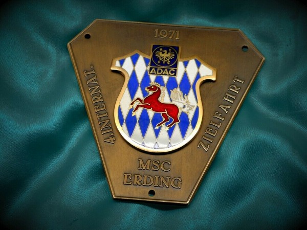 Details zu Old German badge ADAC Plakette 1971 Erding Bavaria plaque emblem Porsche VW #314
