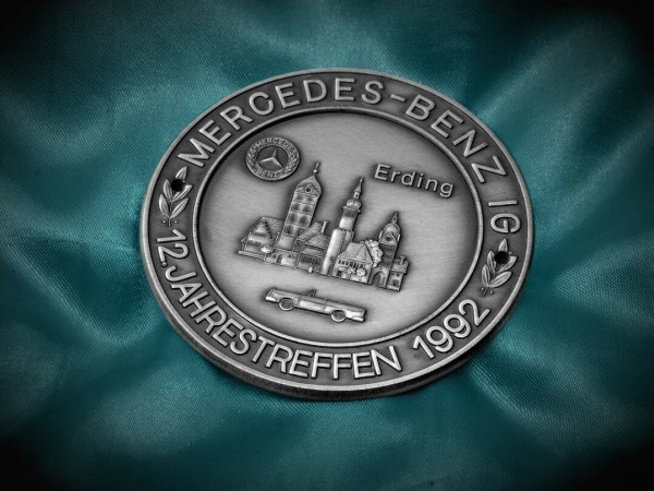 German Mercedes Benz badge Plakette Erding 1992 grille plaque emblem #288