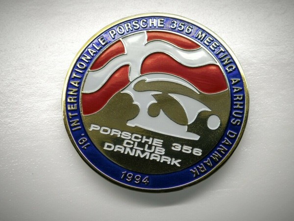 Porsche Club Badge Plakette Intern. Denmark Meeting Grille Plaque 550 356 #166