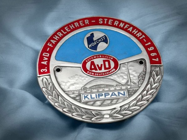 Old German badge 1967 AvD Plakette plaque VW Mercedes BMW Porsche #245