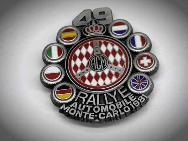 Monaco Badge Rally Monte Carlo ACM Plaque Emblem Porsche Lancia Abarth Cooper