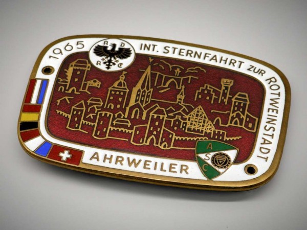 Old German badge 1965 ADAC Plakette Ahrweiler emblem Porsche Merceds BMW VW #58