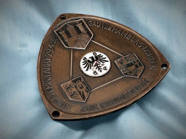 Old German car badge ADAC Plakette Hamburg 1928 plaque emblem Horch Mercedes 362