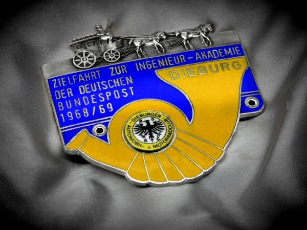 Old German Badge Plakette ADAC Rally Dieburg 1972 Emblem Plaque Porsche BMW #258