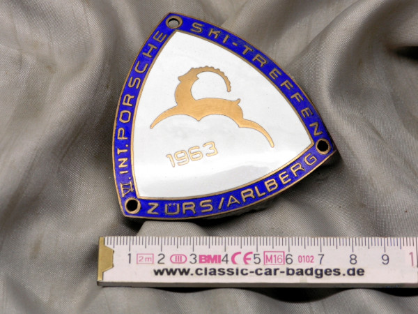 Old Porsche Arlberg Badge 1963 Grille Plaque Plakette 356 911 Tyrol Austria #95