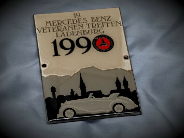 German Mercedes Benz badge MVC Ladenburg 1990 Plakette grille plaque emblem #382