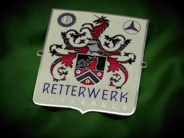 Details zu Mercedes Benz Retterwerk badge Plakette Innsbruck Austria plaque emblem #83