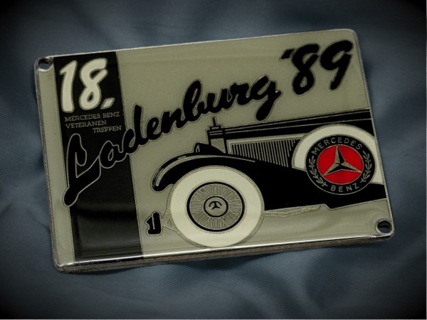 Details zu German Mercedes Benz badge MVC Ladenburg 1989 Plakette grille plaque emblem #379