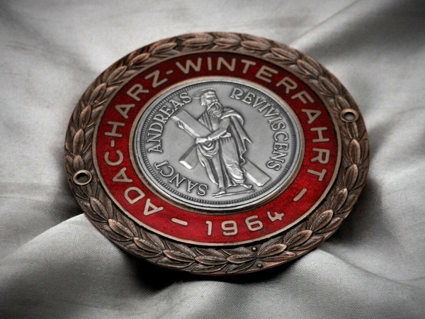 Old German Badge ADAC Plakette plaque emblem Harz Mountains Winterrally 1964 400