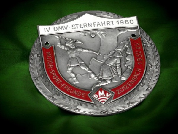 Old German badge 1960 DMV car plaque emblem Plakette Porsche Mercedes BMW #390