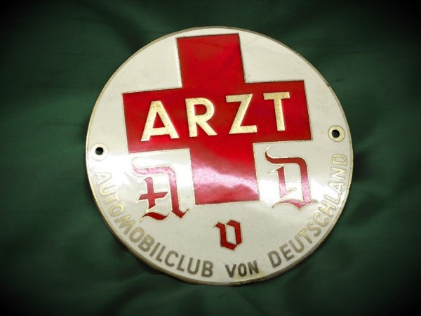 Old German AvD Member Badge 1948 Doctor Plaque Classic Porsche Mercedes VW #392