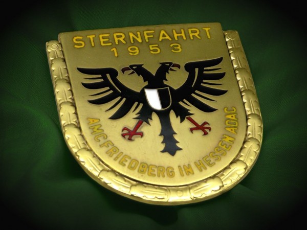 Old German badge emblem Plakette plaque Friedberg Hessen 1953 Mercedes VW # 127