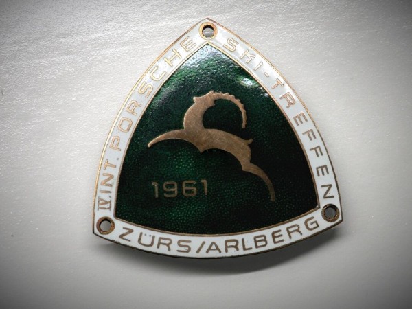 Vintage Arlberg Porsche Plakette 1961 Grille Badge 550 356 911 Tyrol Austria #93
