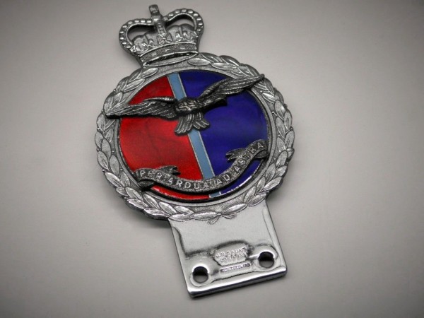 Old J. R. Gaunt car badges 1955 Royal Flyindgs Corps plaque #360